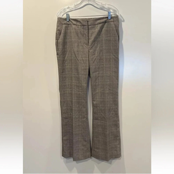 Chico's Plaid Gold Metallic‎ Bootcut Trousers Pants Career Women’s Size 8 (976) - Picture 1 of 4